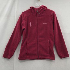 Columbia Womens Pink Long Sleeve Pockets Full Zip Hooded Fleece Jacket Size S